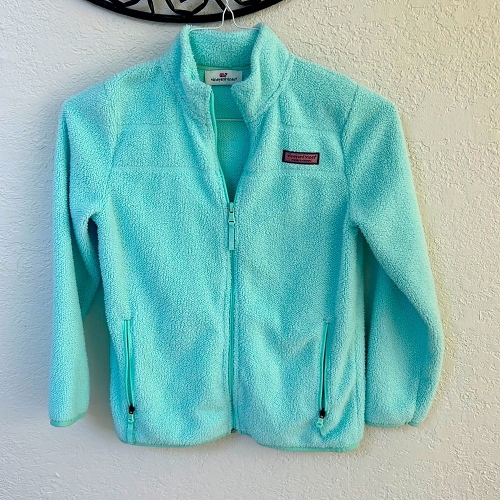 Vineyard Vines full zip girls fleece, size youth med.